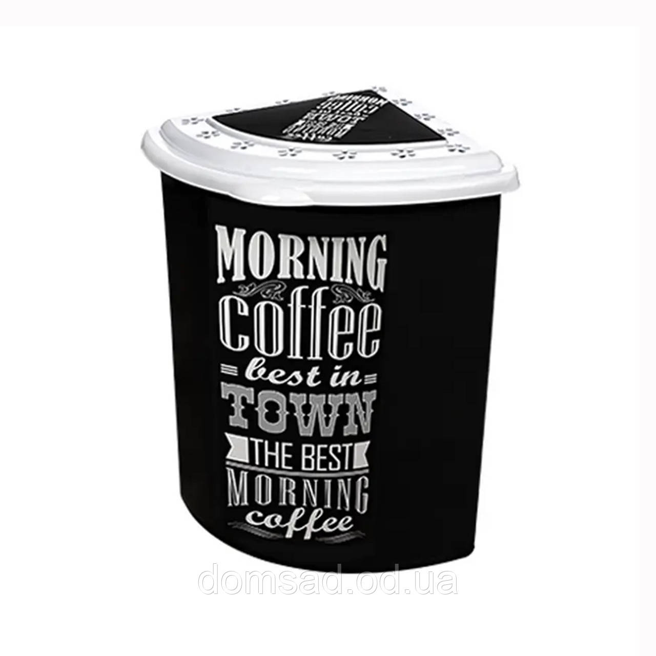 Кошик для білизни кутовий Еліф (Elif) Чорна кава (Black coffee). 40х53х55