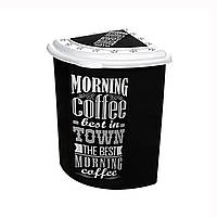 Корзина для белья угловая Элиф (Elif) Чёрный кофе (Black coffee). 40х53х55