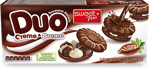 Печиво з какао сендвич DUO з молочним кремом, какао-кремом та какао-молочною глазур’ю ZIV 150 г