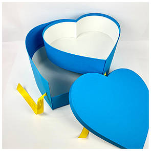 Коробка Серце велике 2х ярусна 36*33*21 см — блакитне