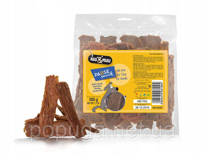 Ласощі д/соб."PAUSE snack", скибочки качині (94%), 500гр., фото 1