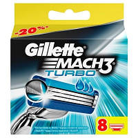 Gillette Mach3 Turbo 8 шт. змінні касети для гоління (джилет мак 3)