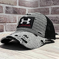 Мужская серая кепка бейсболка с сеткой в 59 размере андер армор Under Armour