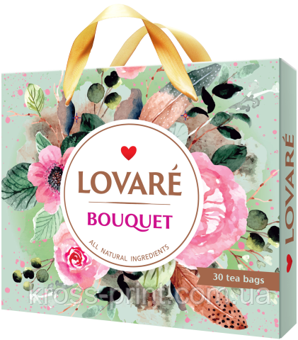 Чай асорті «Bouquet» 6 різновидів пакетиків по 5 шт., LOVARE