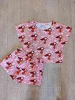 Комплект жіночий: футболка-топ із коротким рукавом + шорти, малюнок Бембі, SAIMEIQI (розмір L)