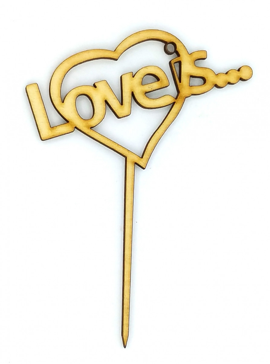 Топпер дерев'яний "Love is..." 1шт.