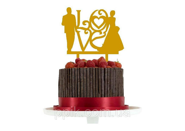 Топпер дерев'яний "LOVE" 1 шт. 2, фото 1