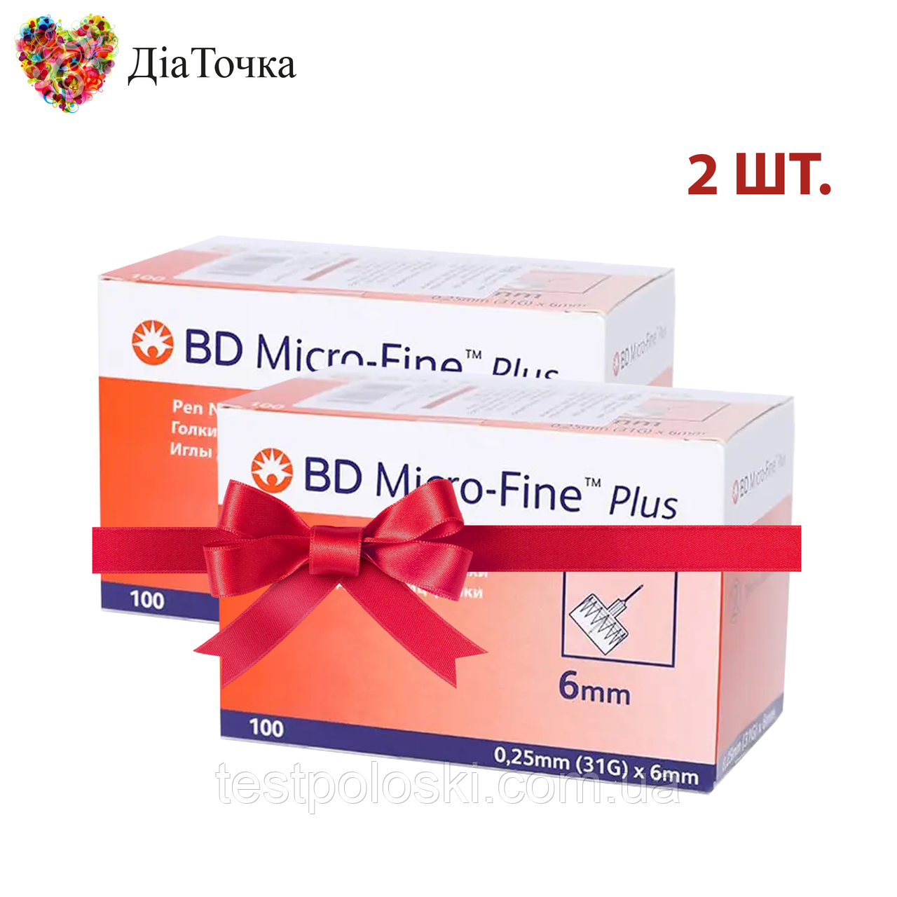 Голки для шприц-ручок BD Micro-Fine + "МікроФайн" 6мм 100 шт. (2 паковання)