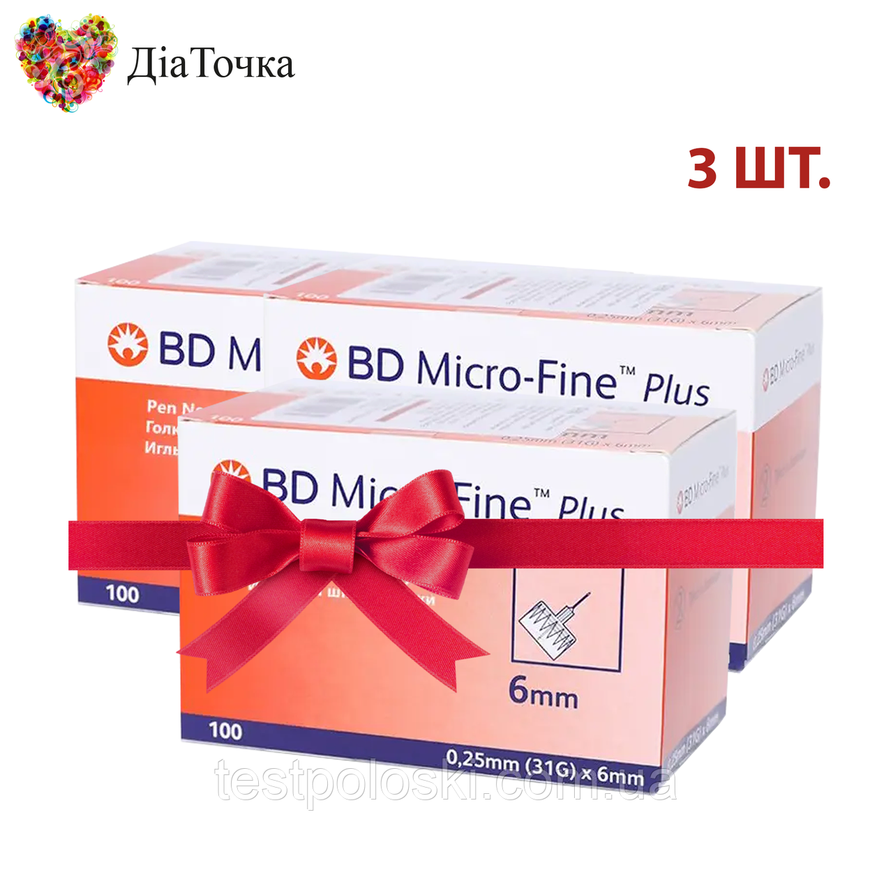 Голки для шприц-ручок BD Micro-Fine + "МікроФайн" 6мм 100 шт. (3 паковання)