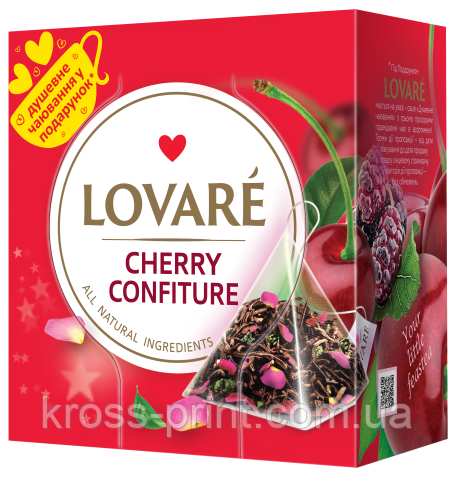 Чай бленд чорного та зеленого 2 г*15, пакет, "Cherry Confiture", LOVARE