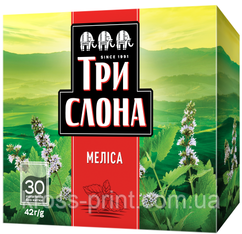 Чай трав'яний 1.4 г*30, пакет, "Меліса", ТРІ СЛОНА