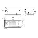 Ванна чавунна ROCA CONTINENTAL 170x70 A21291100R+A150412330, фото 2