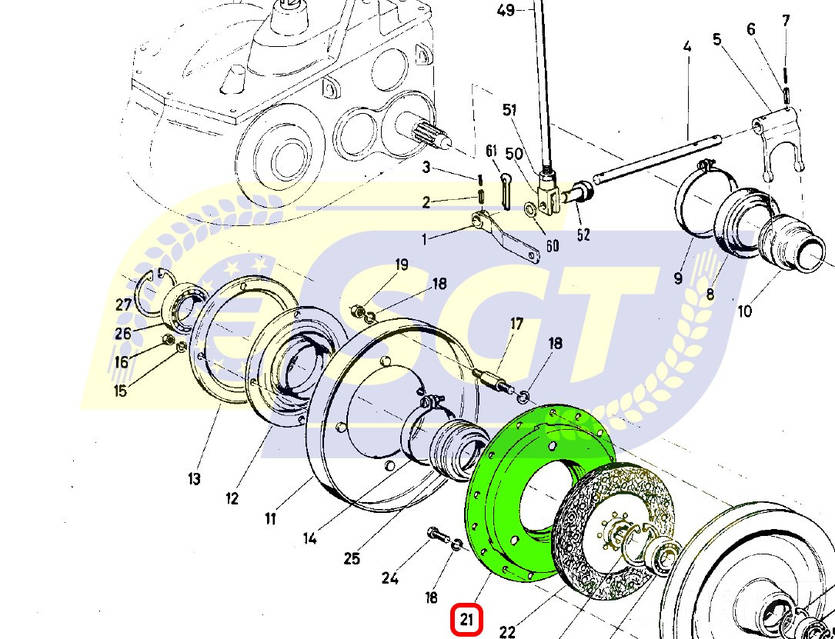 Корзина зчеплення D225 на комбайн Massey Ferguson 86, 87, 186, 187