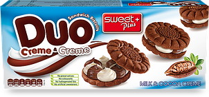 Печиво з какао сендвич DUO з молочним кремом і какао-кремом  ZIV 165 г
