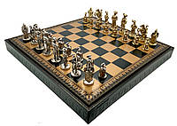 Набор шахматы с тематическими фигурками, шашки, нарды доска из экокожи от итальянского бренда Italfama