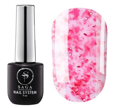 Камуфлююча база SAGA professional LEAF base 6 (молочний з рожевою поталлю), 9 мл, фото 1