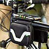 Велосумка на раму подвійна з чохлом для телефону (17,5х15х12,5 см), Чорна / Сумка на раму велосипеда, фото 2