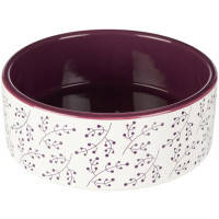Посуда для собак Trixie Миска керамическая 300 мл\/12 см (белая\/ягодная) (4011905251233)