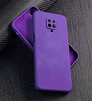 Силиконовый чехол для Xiaomi Redmi Note 9 Pro Фиолетовый микрофибра soft touch
