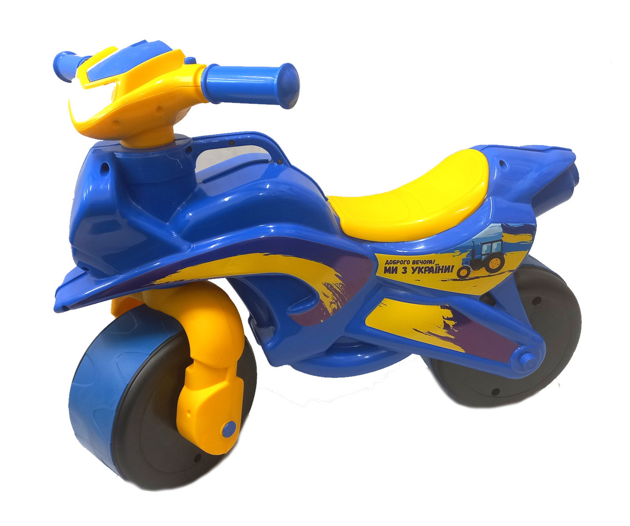 Толокар-мотоцикл DOLONI TOYS музичний Поліція синьо-жовтий (0139/64)
