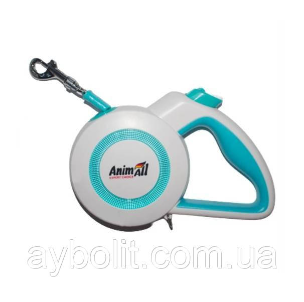 Повідець-рулетка AnimAll Reflector MS7110-3M S до 15 кг 3 м Біло-блакитний (4820224500454)
