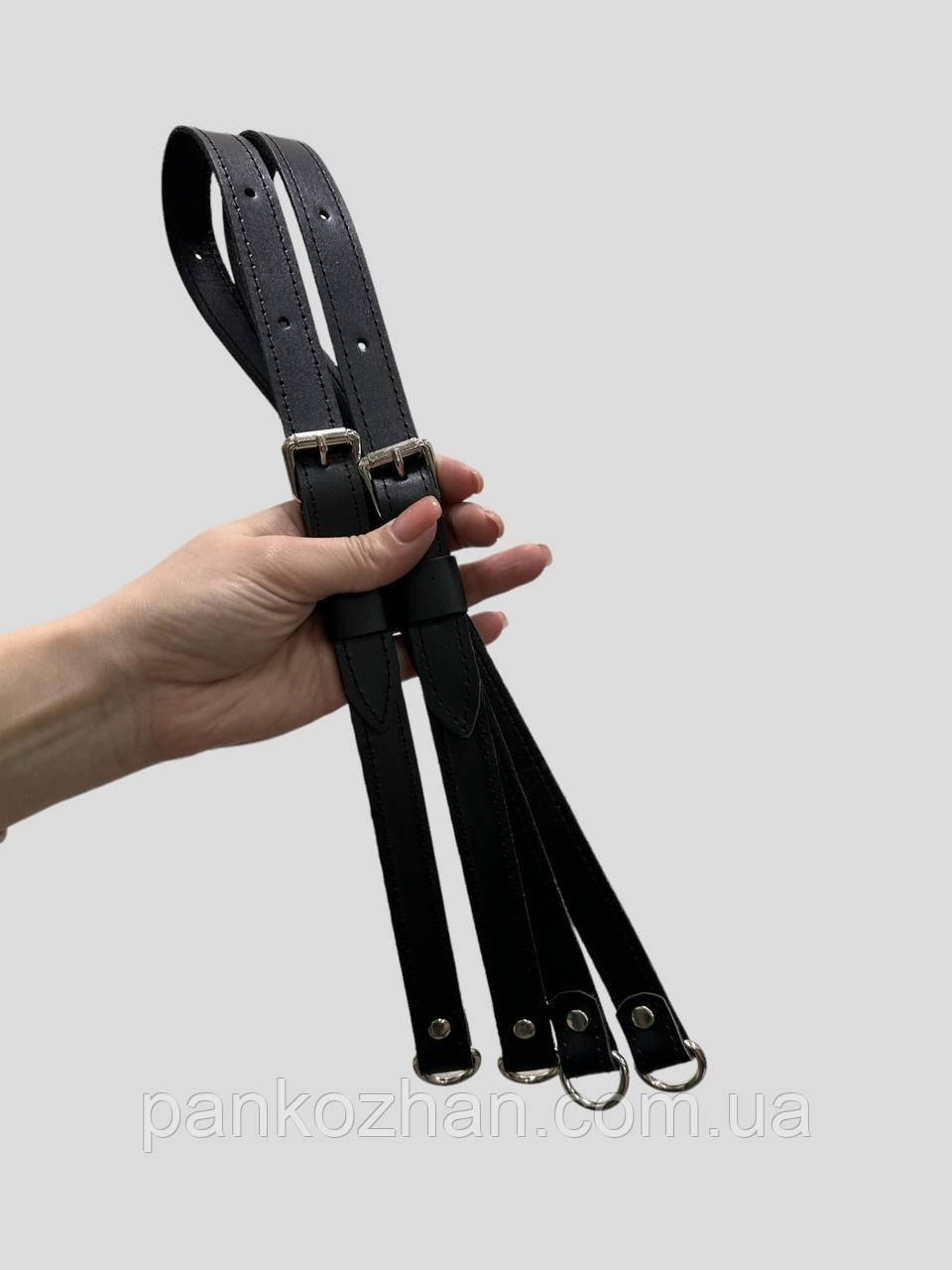 Рюкзачні плечові ремені для в’язаного рюкзака , 80х2, натуральна шкіра, фото 1