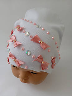 Шапка для дівчинки  |  Шапка з прикрасою  |  Шапка з бантиками  |  Шапка дитяча