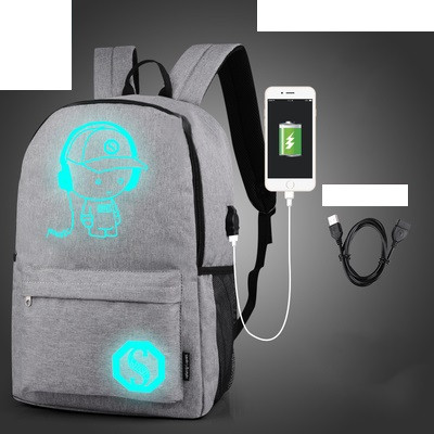 Рюкзак Senkey&Style міський світний сірий Music з USB, фото 1