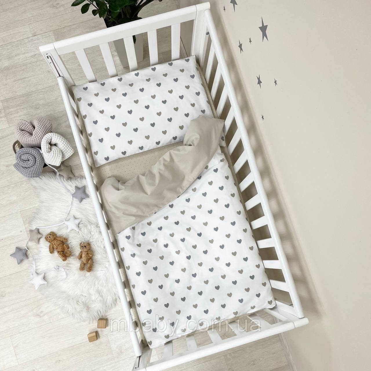 ЗКПБ Baby Mix Сіро-бежеві серця, фото 1