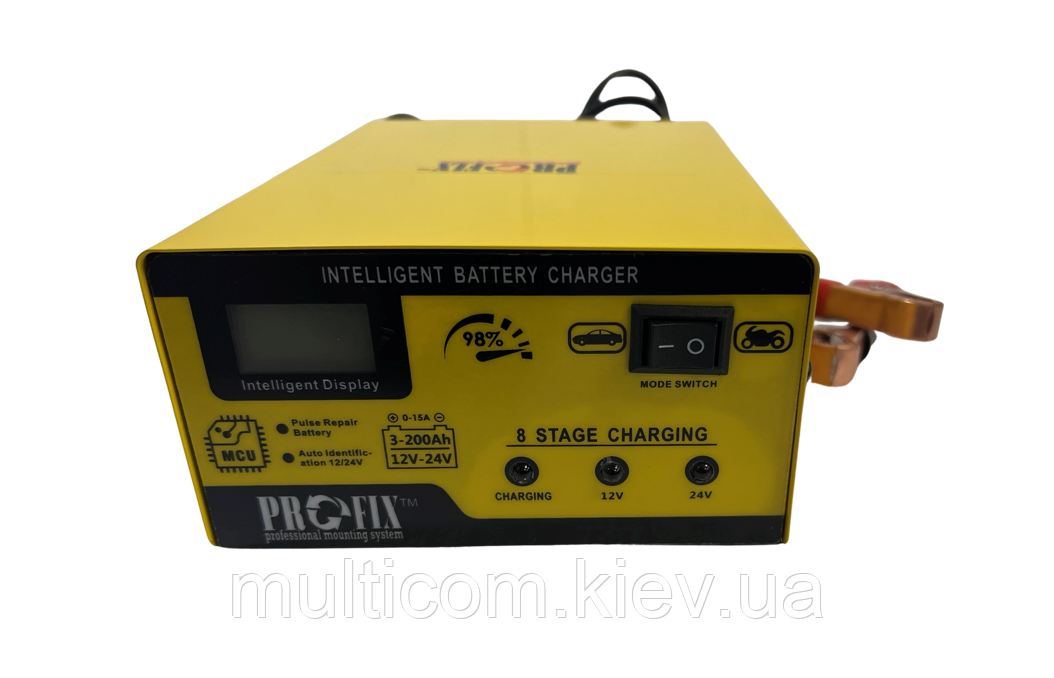 04-06-331. Зарядний пристрій для акумулятора, 12 V/24 V, 15 А, 6-200 Ah, BLM-168
