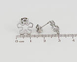 Сережки Xuping TTM Stainless Steel колір Родій пусети "Квіточки", фото 3
