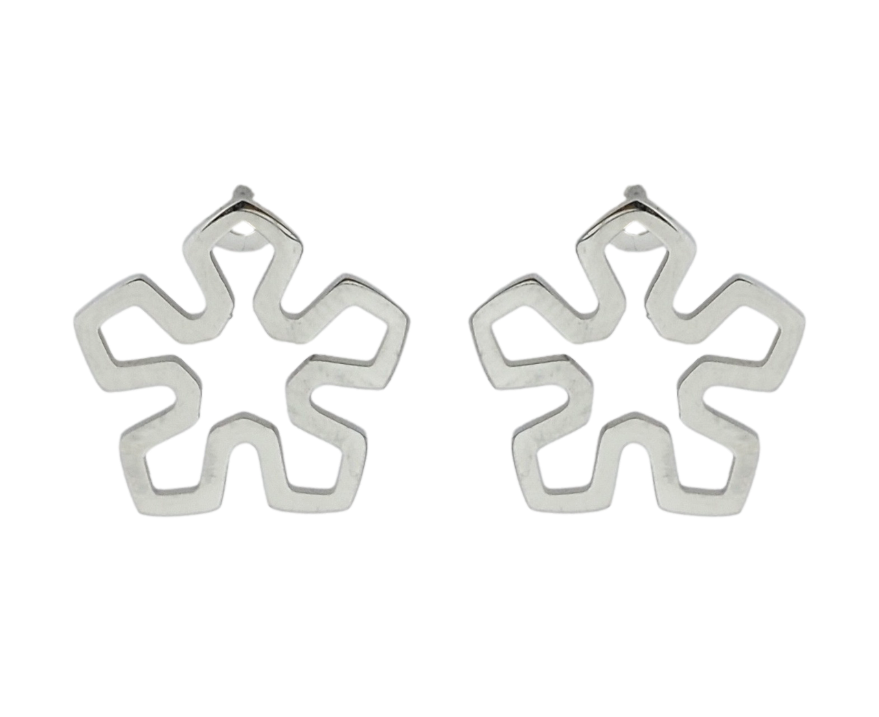 Сережки Xuping TTM Stainless Steel колір Родій пусети "Квіточки"