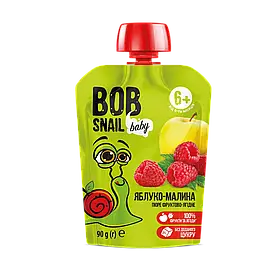 Фруктове пюре Bob Snail Яблоко-Малина, від 6 місяців, 90 г