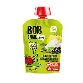 Фруктове пюре Bob Snail Яблоко-Груша-Черная смородина, від 6 місяців, 90 г