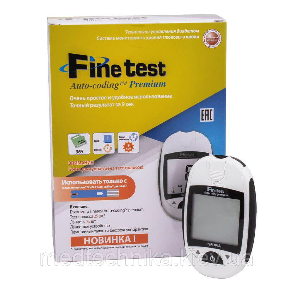 Глюкометр Fine Test Auto-Coding Premium, стартовый комплект (25 тест-полосок, 25 ланцетов) - фото 9 - id-p1813468183