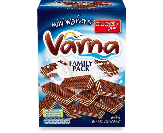 Міні-вафлі "VARNA FAMILY" з молочним кремом  ZIV 260 г, фото 1