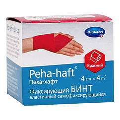 Бинт когезивний фіксувальний Peha-haft Color, 4 см x 4 м, червоний, HARTMANN