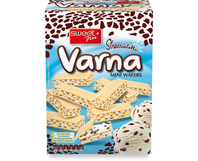 Міні-вафлі "VARNA STRACCIATELLA" з молочним кремом і крихтою з какао печива  ZIV 240 г, фото 1