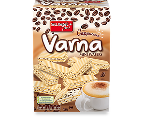 Міні-вафлі "VARNA CAPPUCCINO" з кремом капучіно і шматочками какао-печива  ZIV 240 г