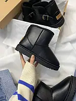 Ugg Mini Black Leather No logo