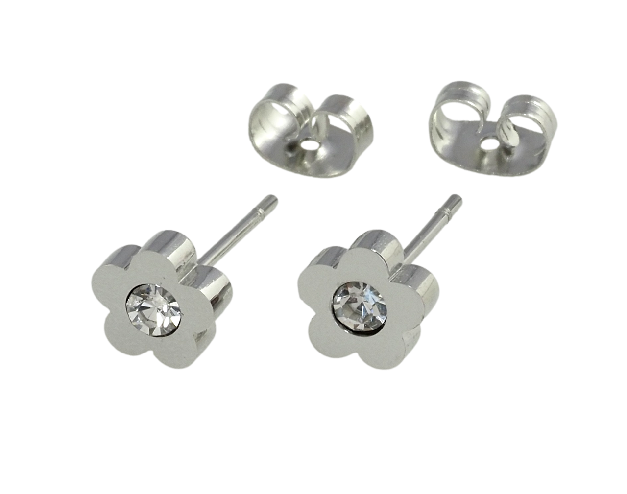 Серьги Xuping TTM Stainless Steel цвет Родий пусеты "Цветочки": продажа ...