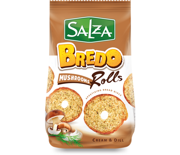 Хрусткі хлібні сухарики "Bredo rolls" з грибами, вершками ZIV 70 г, фото 1