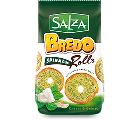 Хрусткі хлібні сухарики "Bredo rolls" з сиром, шпинатом та часником ZIV 70 г