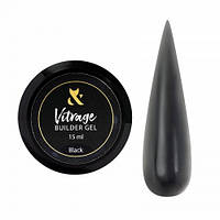 Гель F.O.X будівельний Vitrage Builder Gel Black, чорний, 15 мл