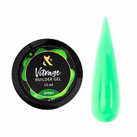 Гель F.O.X будівельний Vitrage Builder Gel Green, зелений, 15 мл