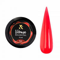 Гель F.O.X будівельний Vitrage Builder Gel Red, червоний, 15 мл