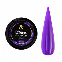 Гель F.O.X будівельний Vitrage Builder Gel Violet, фіолетовий, 15 мл