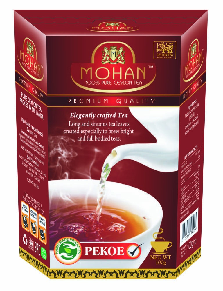 Середньолистовий чорний цейлонський чай Mohan PEKOE 100 грамів