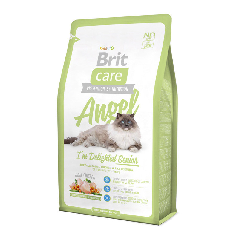 Сухий корм Brit Care Cat Angel з куркою та рисом для літніх кішок, 7 кг