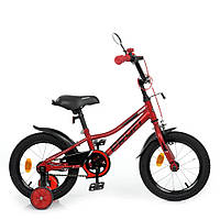 Велосипед PROF1 14д. Y14221 детский с дополнительными колесами красный